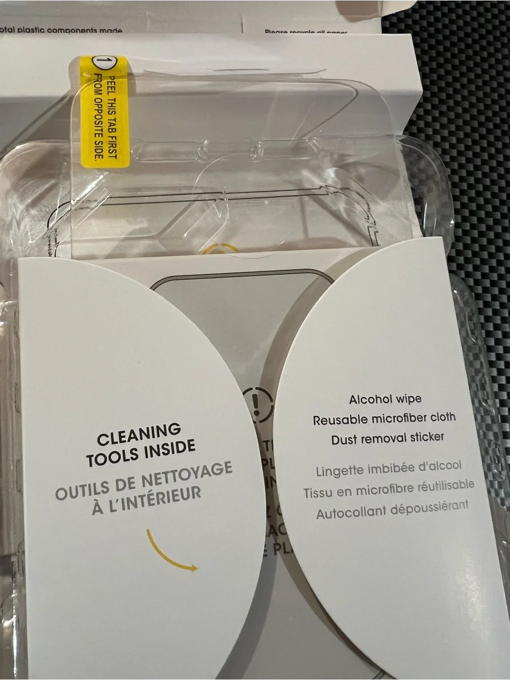 OtterBox Glass Screen Protector for iPhone 16 Plus - Clear, Yellow Pull Tab